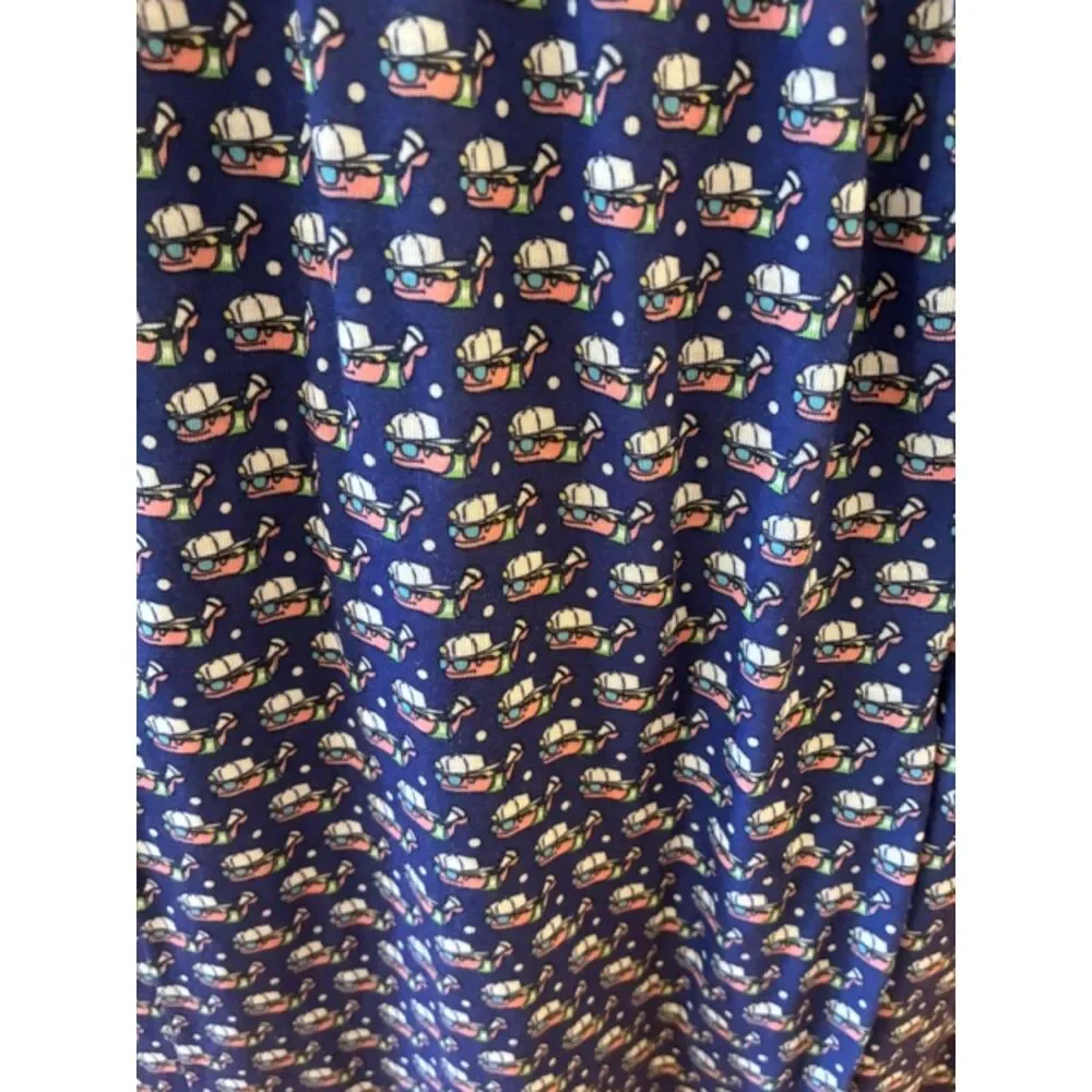 Vineyard Vines Boys Pajama Pants Size 16 Blue Whale Print Lounge Pants EUC